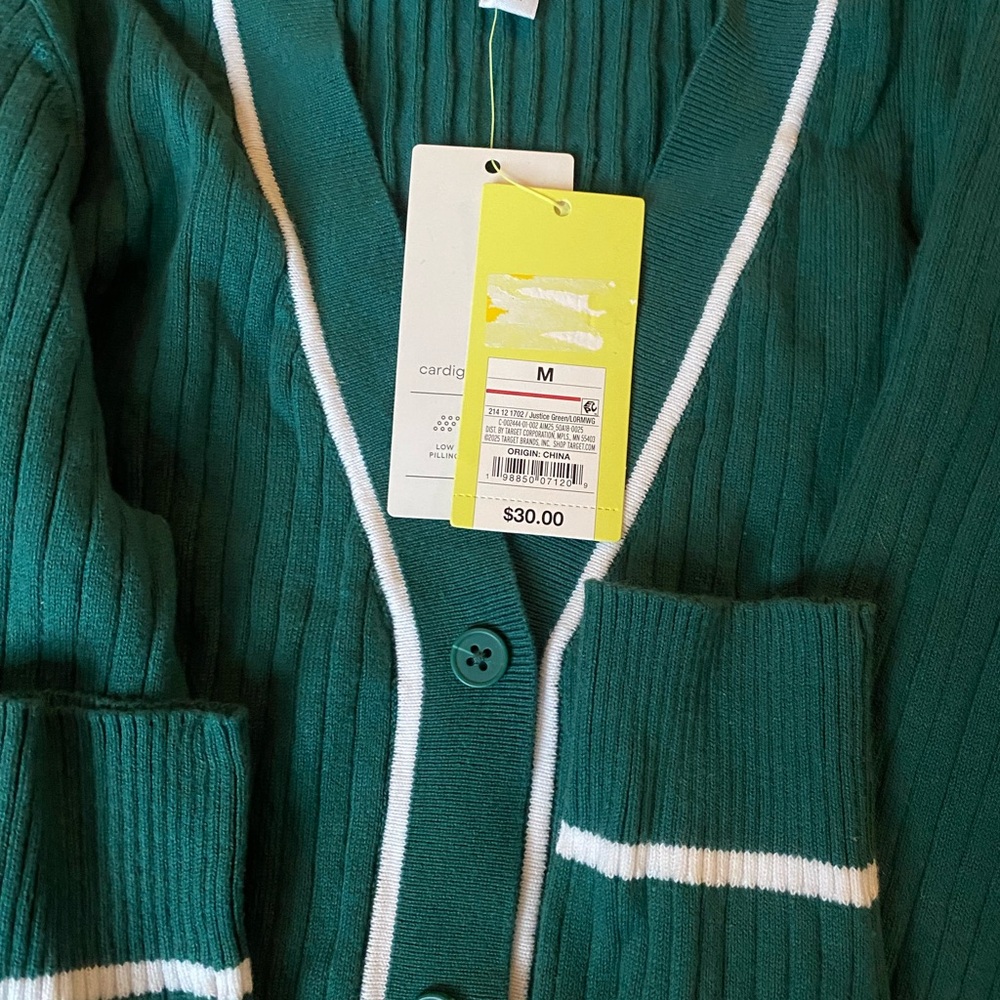 Green Cardigan Sweater